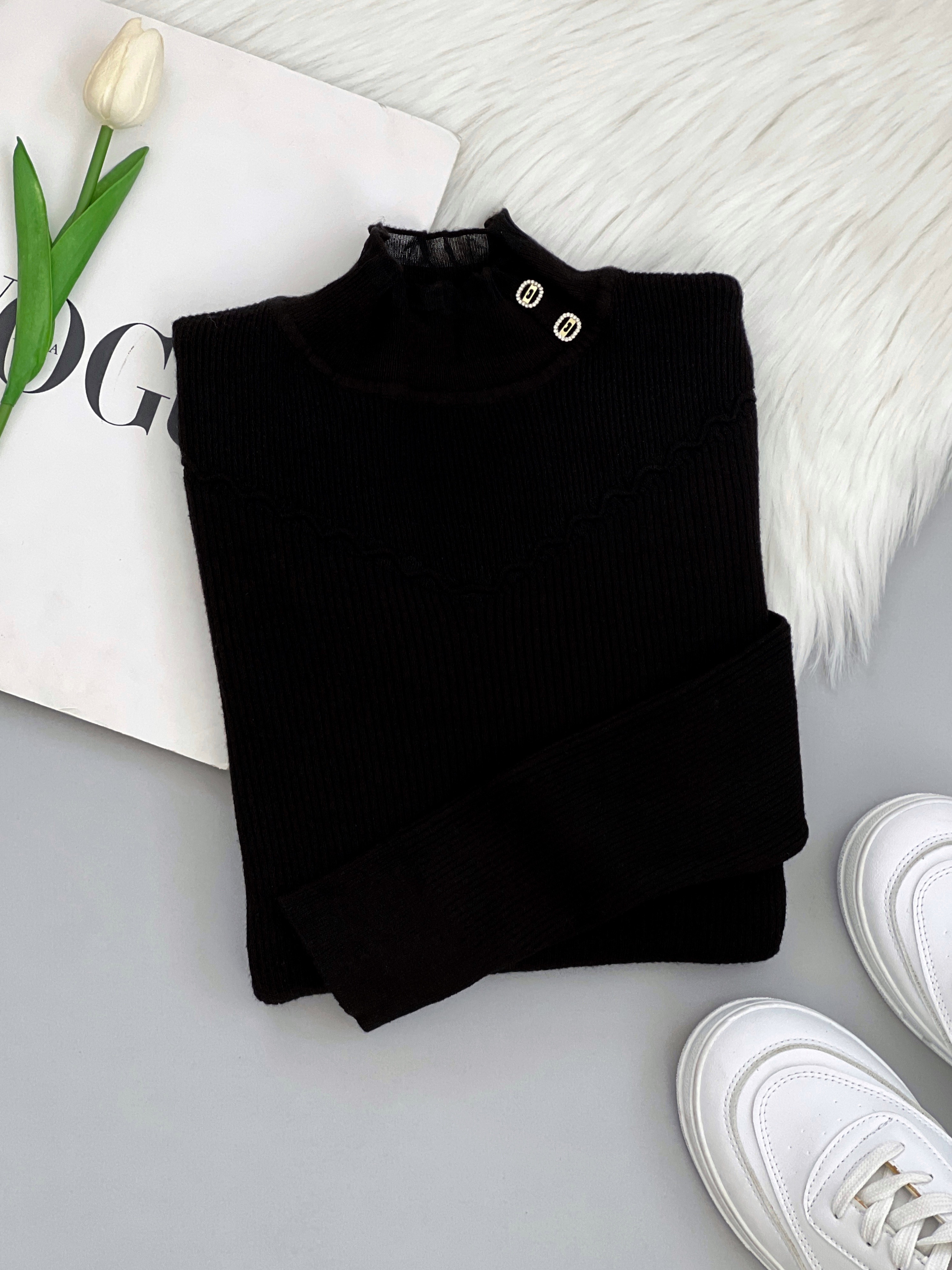 پلیور بافت گپ مشکی کد 4062