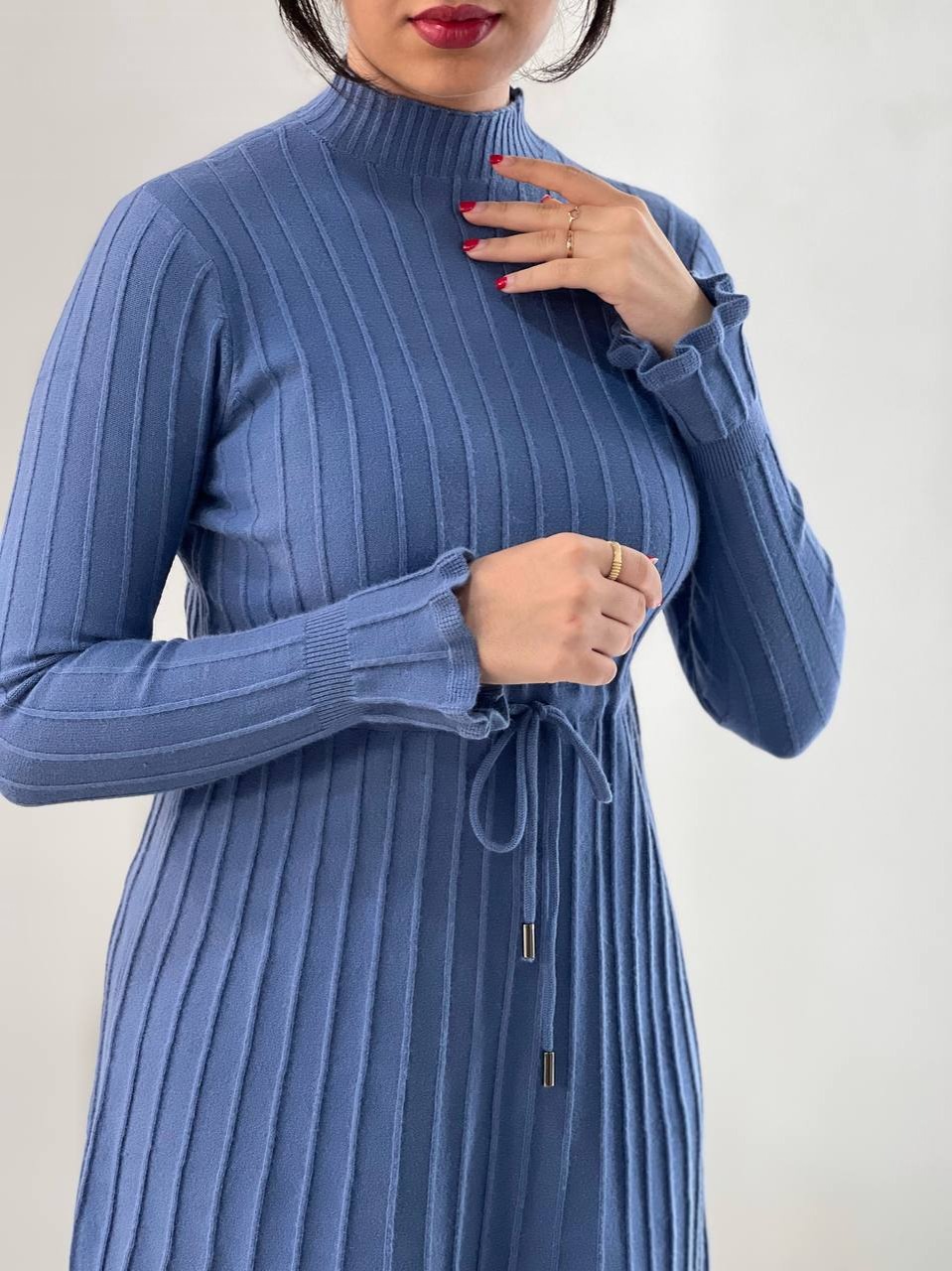 پیراهن بافت پلیسه سر آستین چین کد 4063