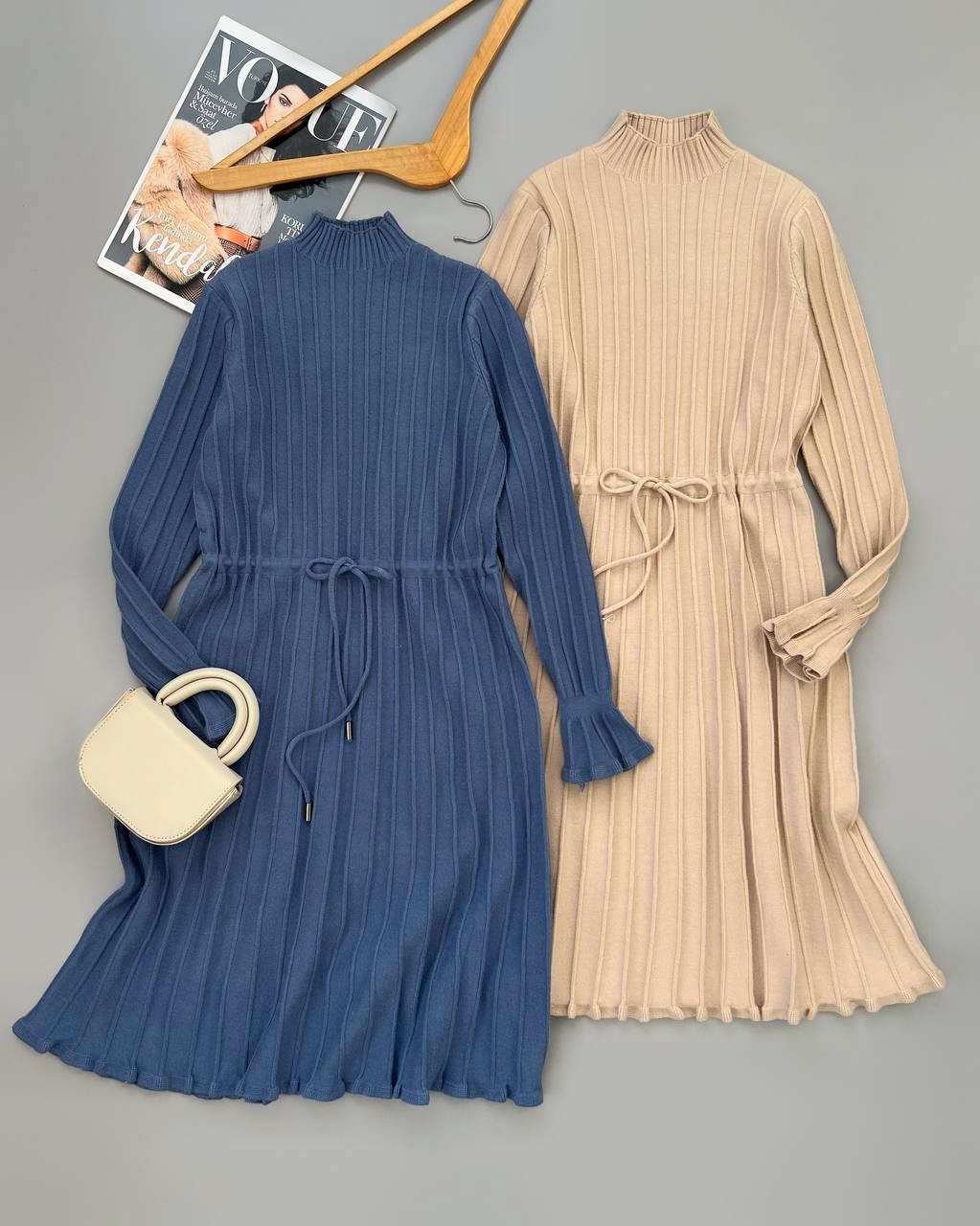 پیراهن بافت پلیسه سر آستین چین کد 4063