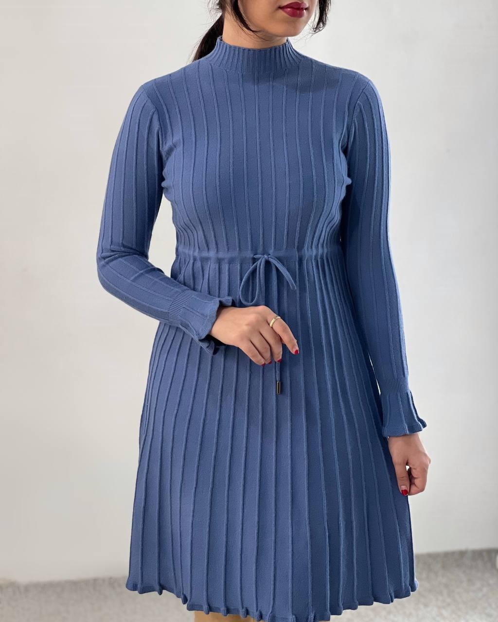 پیراهن بافت پلیسه سر آستین چین کد 4063