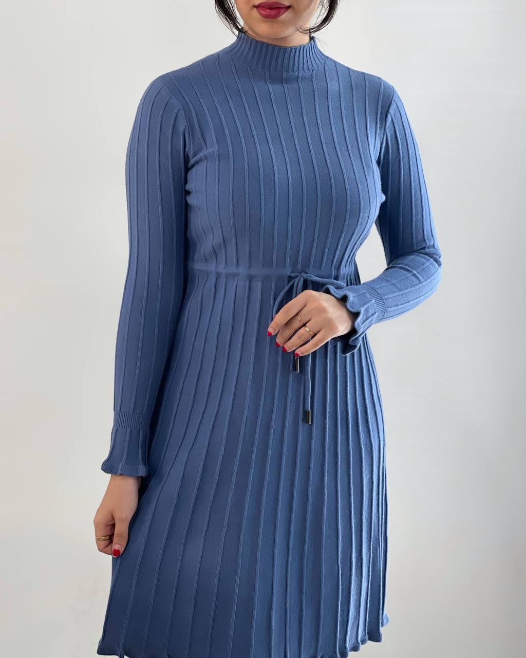 پیراهن بافت پلیسه سر آستین چین کد 4063