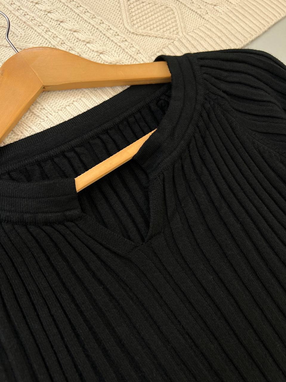 پیراهن بافت آستین پف بلند کد 4065