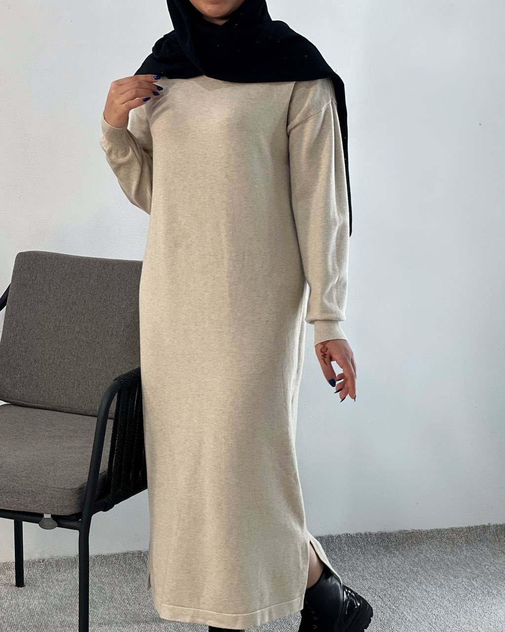 پیراهن بافت بلند (بدون کمربند) کد 4071