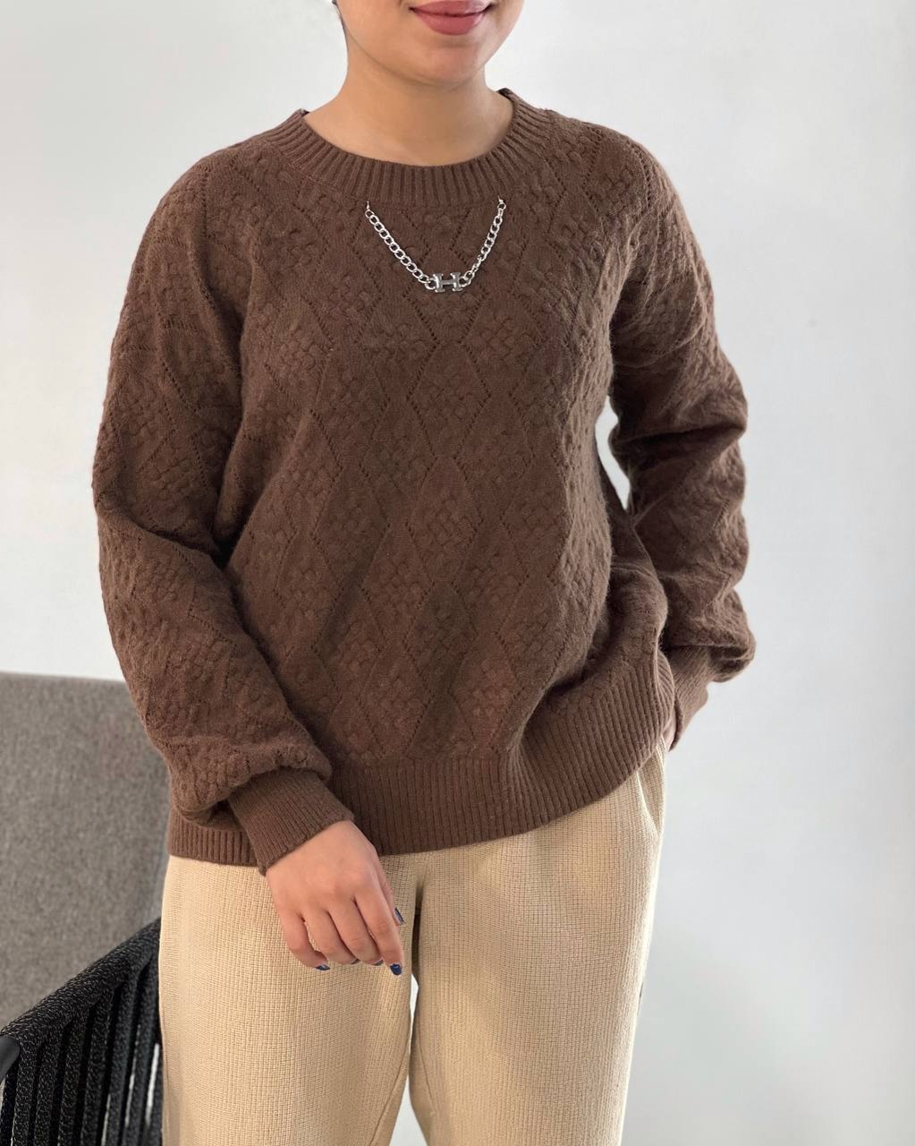 پلیور بافت گل برجسته 5 رنگ کد 4074