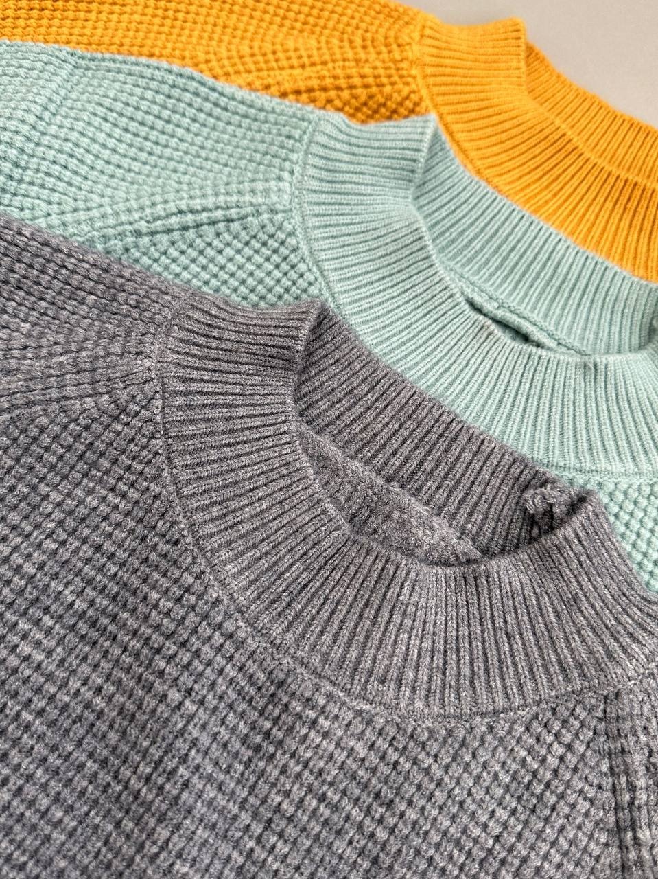 پلیور بافت آستین پف مروارید کد 4075