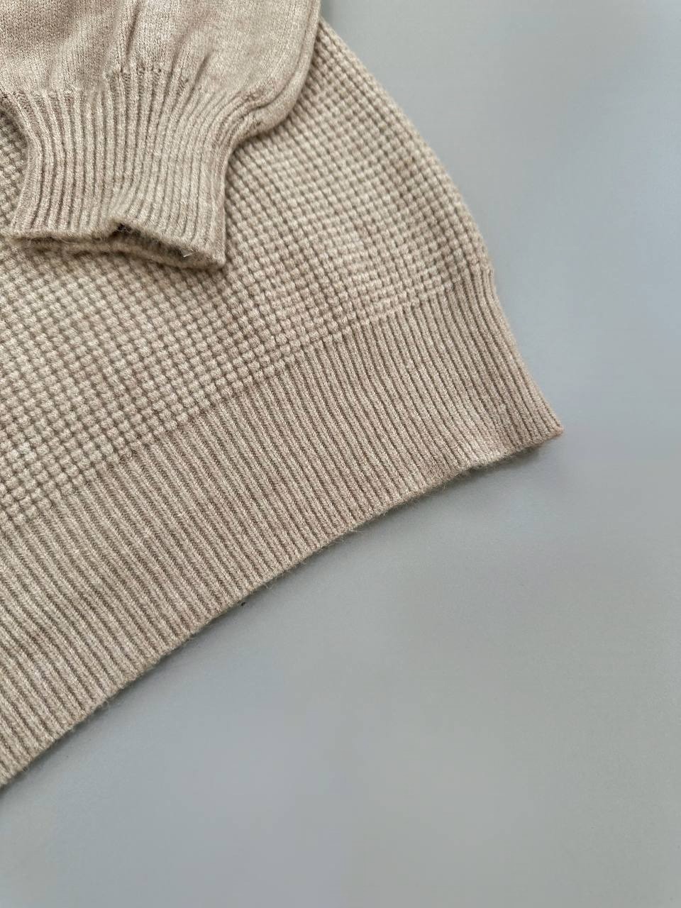 پلیور بافت آستین پف مروارید کد 4075