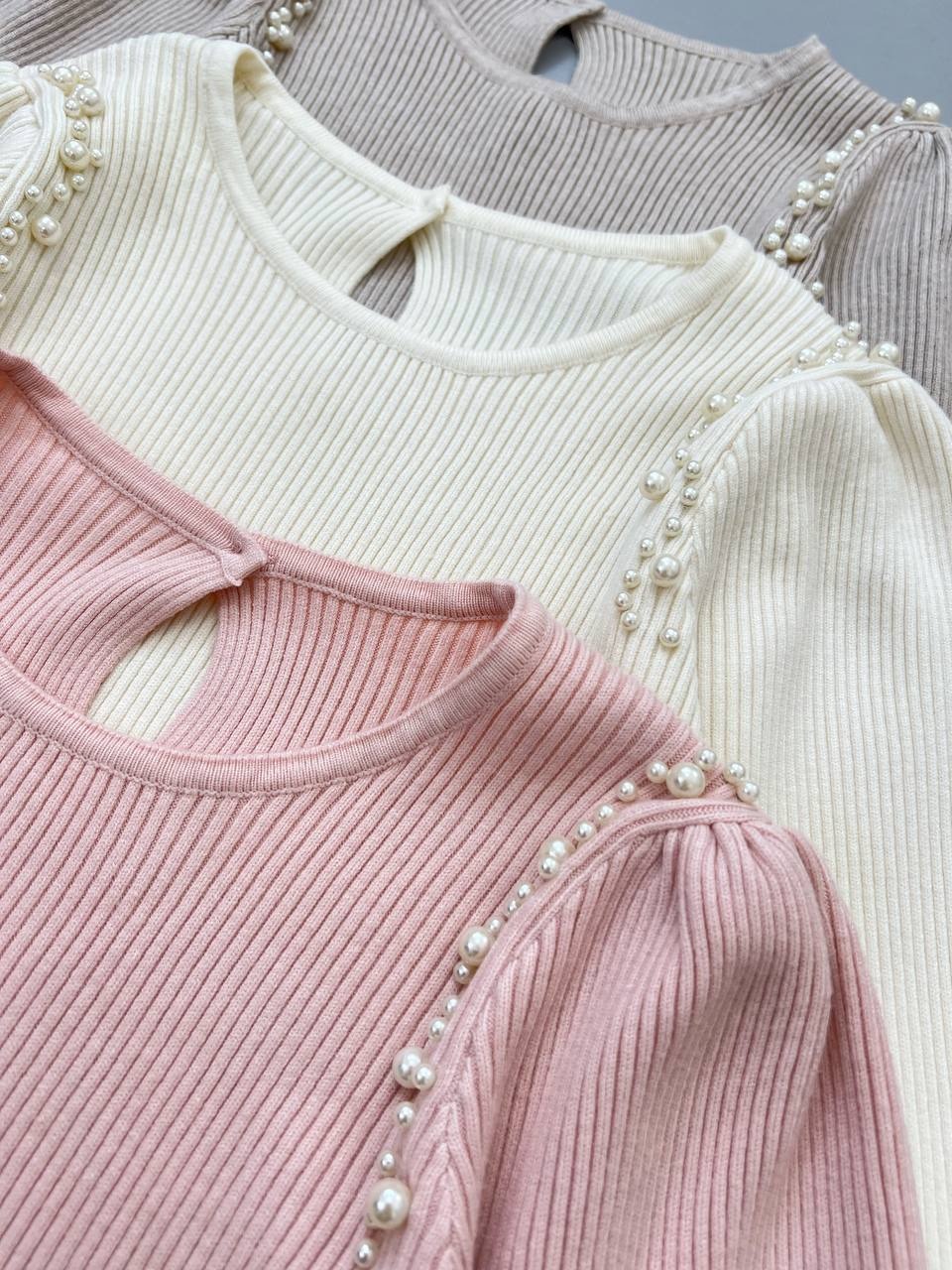 پلیور بافت سرشانه مروارید کد 4078