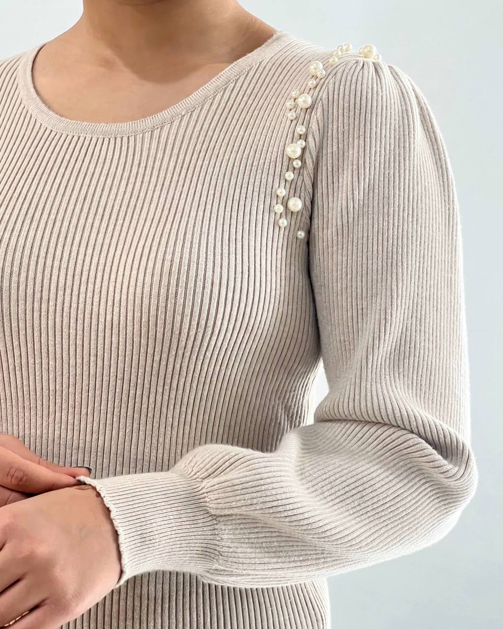 پلیور بافت سرشانه مروارید کد 4078