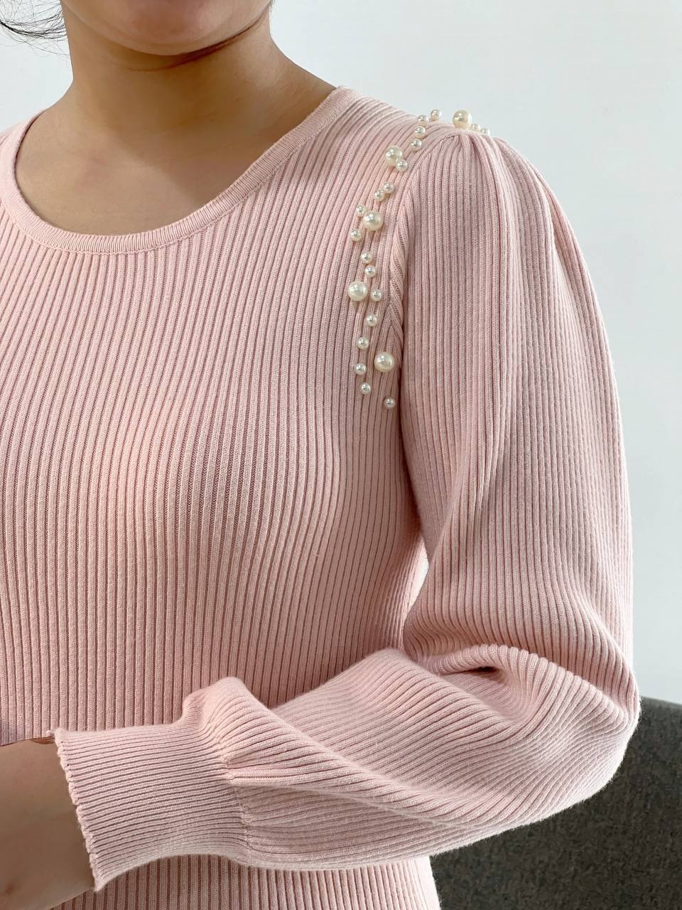 پلیور بافت سرشانه مروارید کد 4078