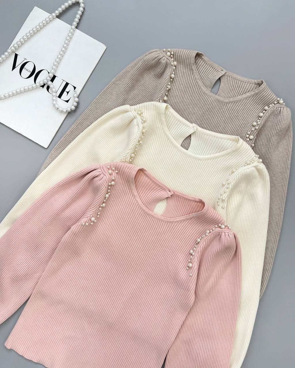 پلیور بافت سرشانه مروارید کد 4078