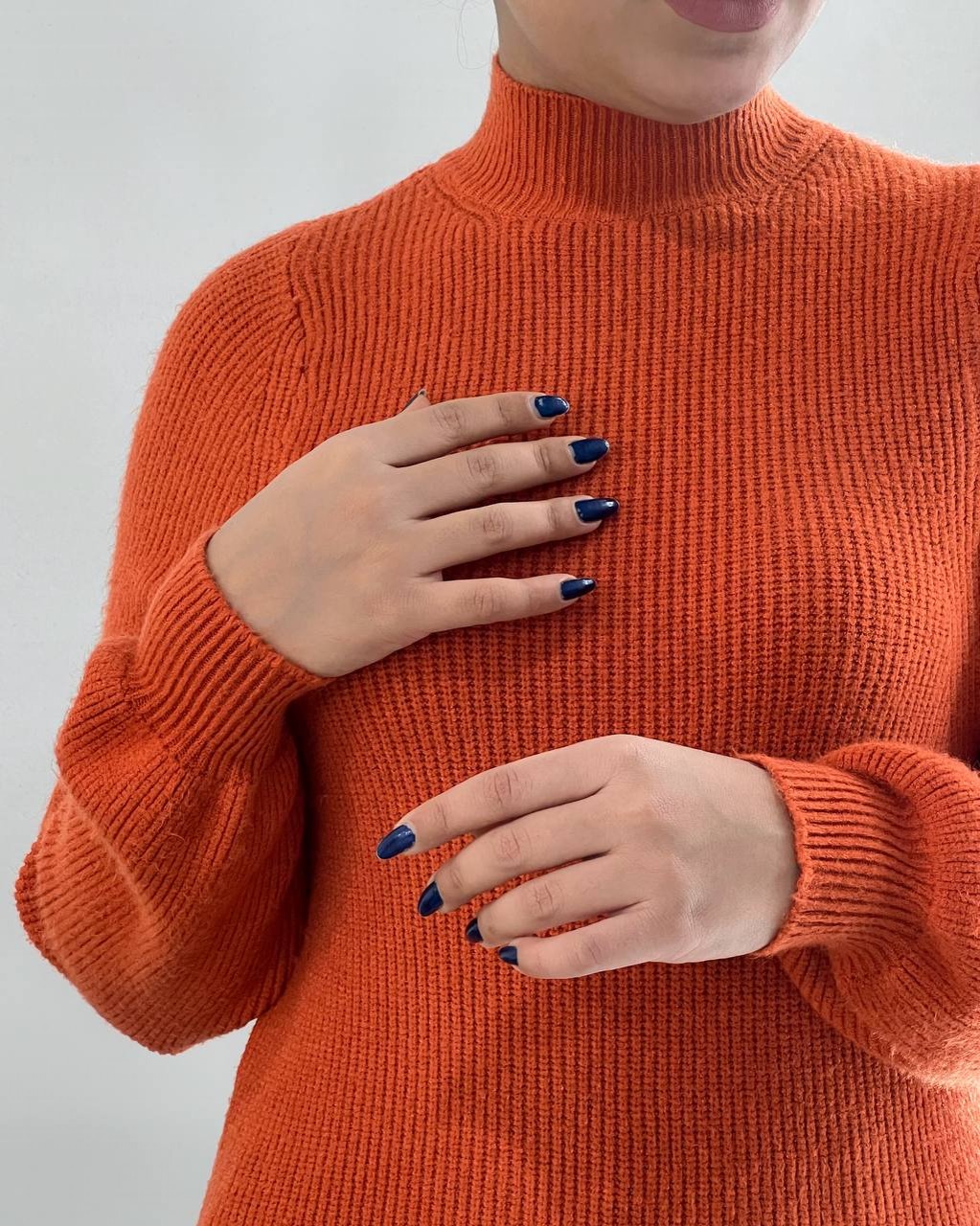 پلیور بافت یقه ایستاده ساده کد 4079