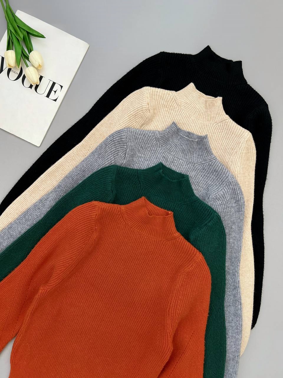 پلیور بافت یقه ایستاده ساده کد 4079