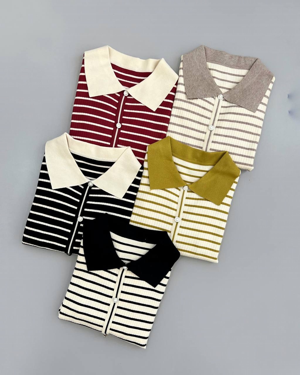 پلیور بافت آستین گیپور راه راه کد 4082