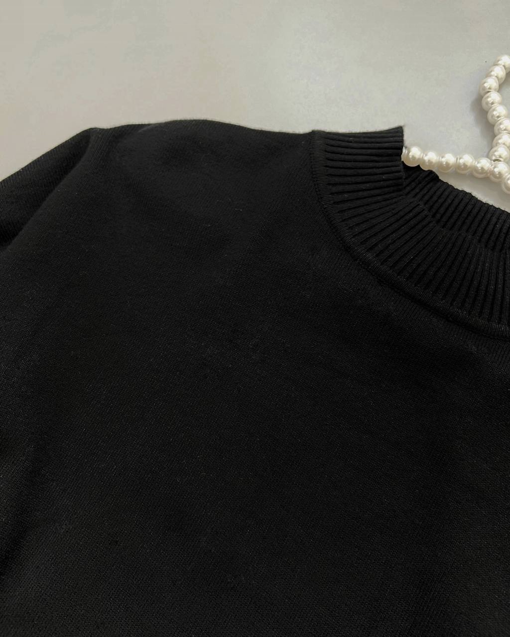 پیراهن بافت بلند مشکی کد 4084