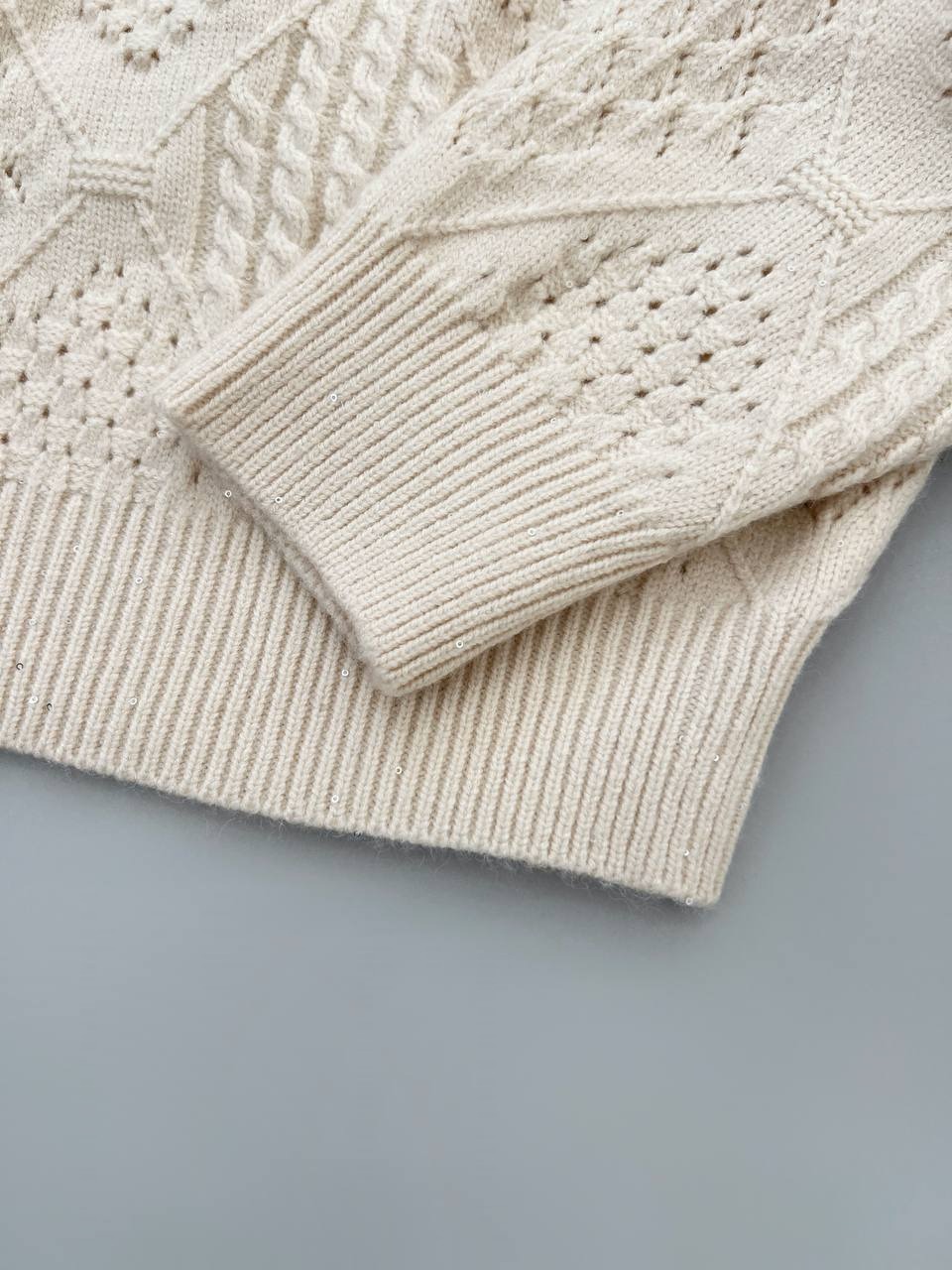 پلیور بافت پولک دوزی طرح برجسته کد 4085