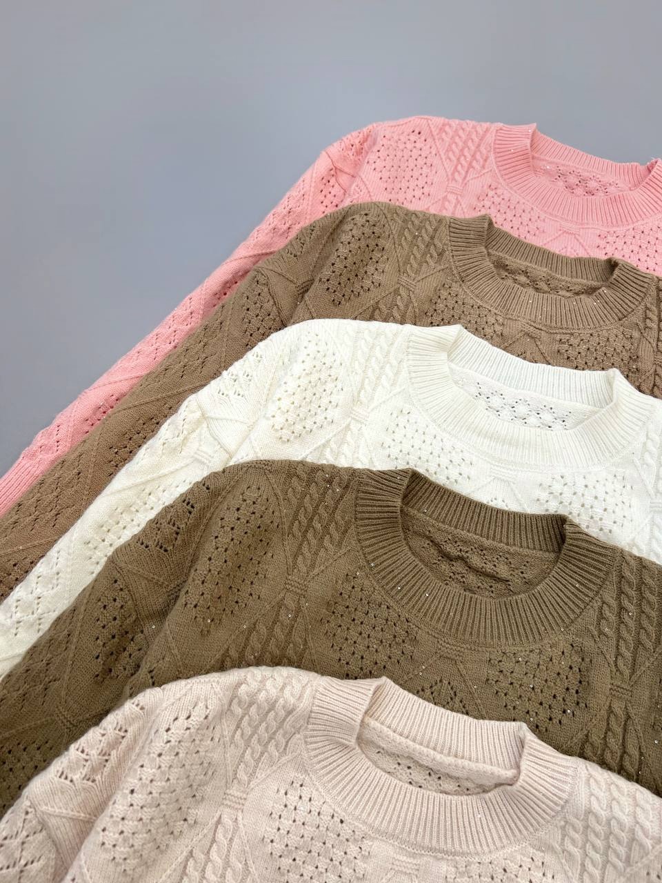 پلیور بافت پولک دوزی طرح برجسته کد 4085