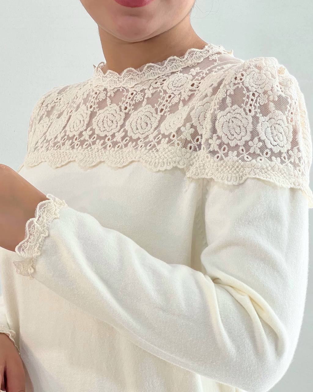 پلیور بافت بالا تنه دانتل کد 4086