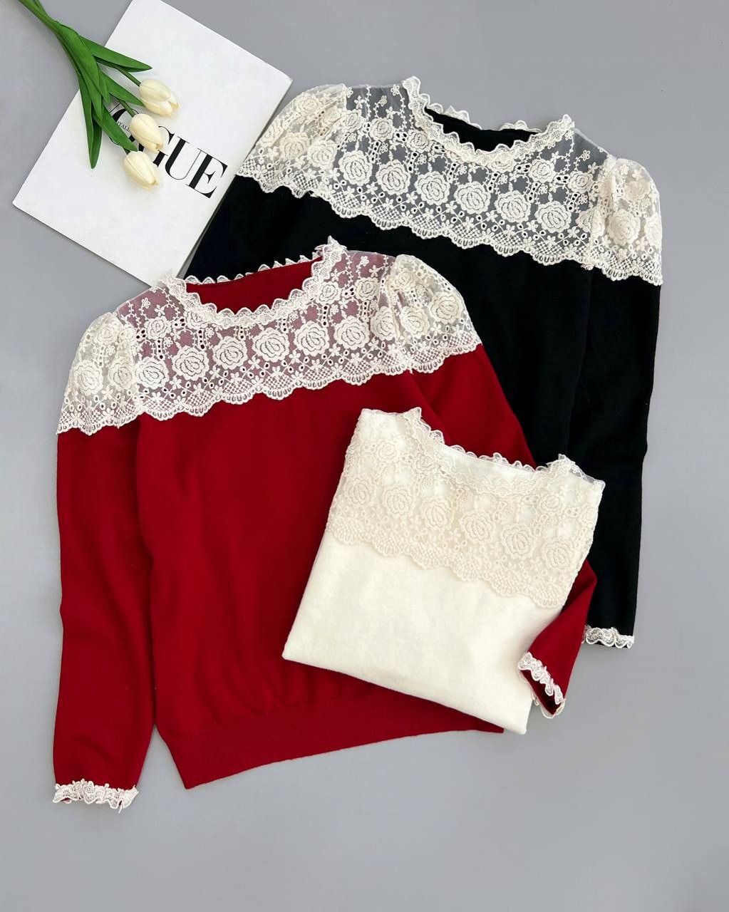 پلیور بافت بالا تنه دانتل کد 4086