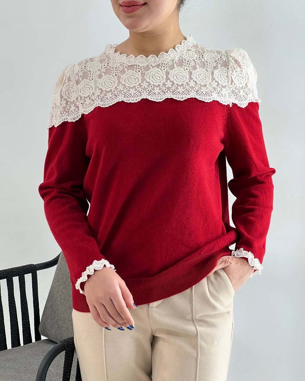 پلیور بافت بالا تنه دانتل کد 4086