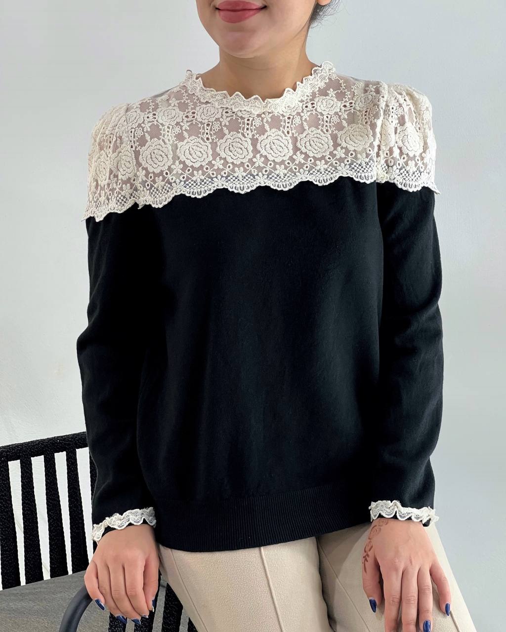 پلیور بافت بالا تنه دانتل کد 4086