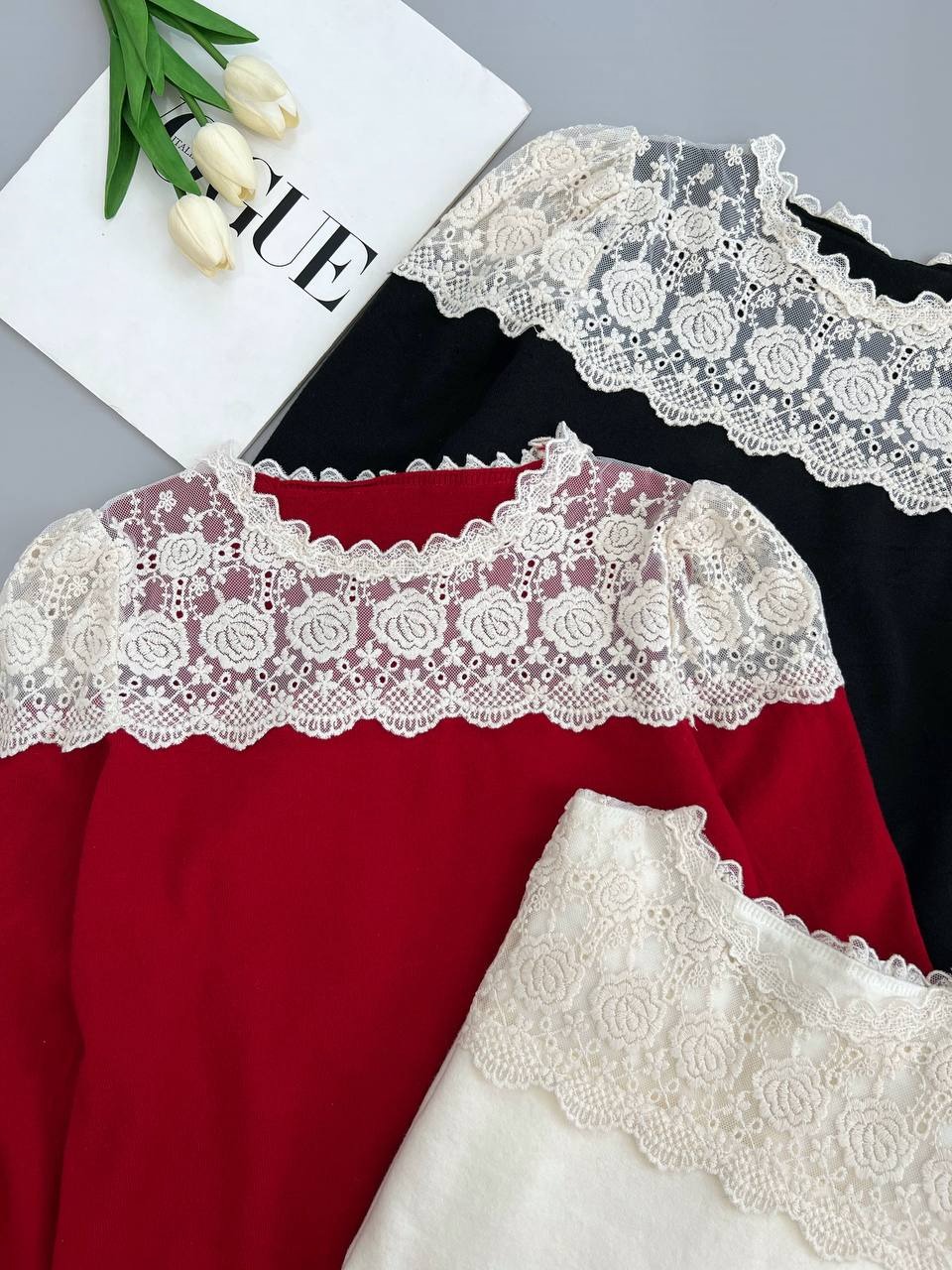 پلیور بافت بالا تنه دانتل کد 4086