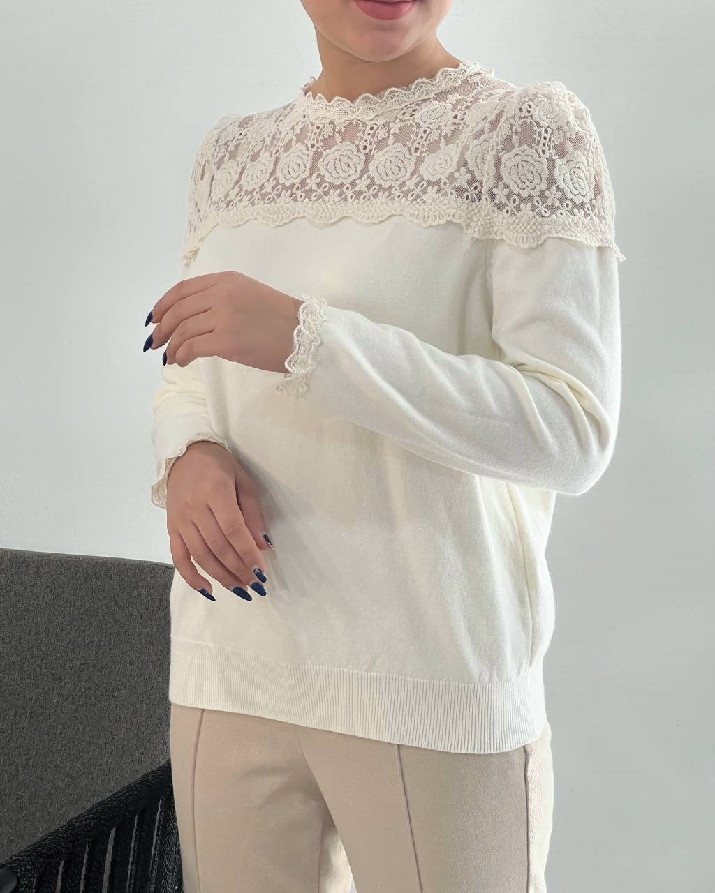 پلیور بافت بالا تنه دانتل کد 4086