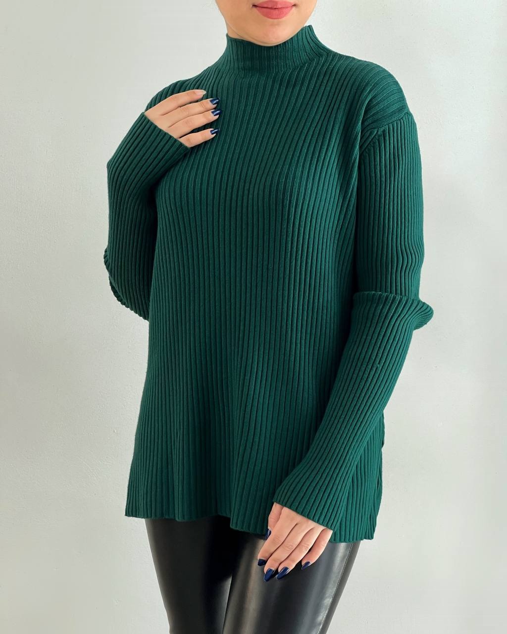 پلیور بافت یقه ایستاده ساده کد 4089