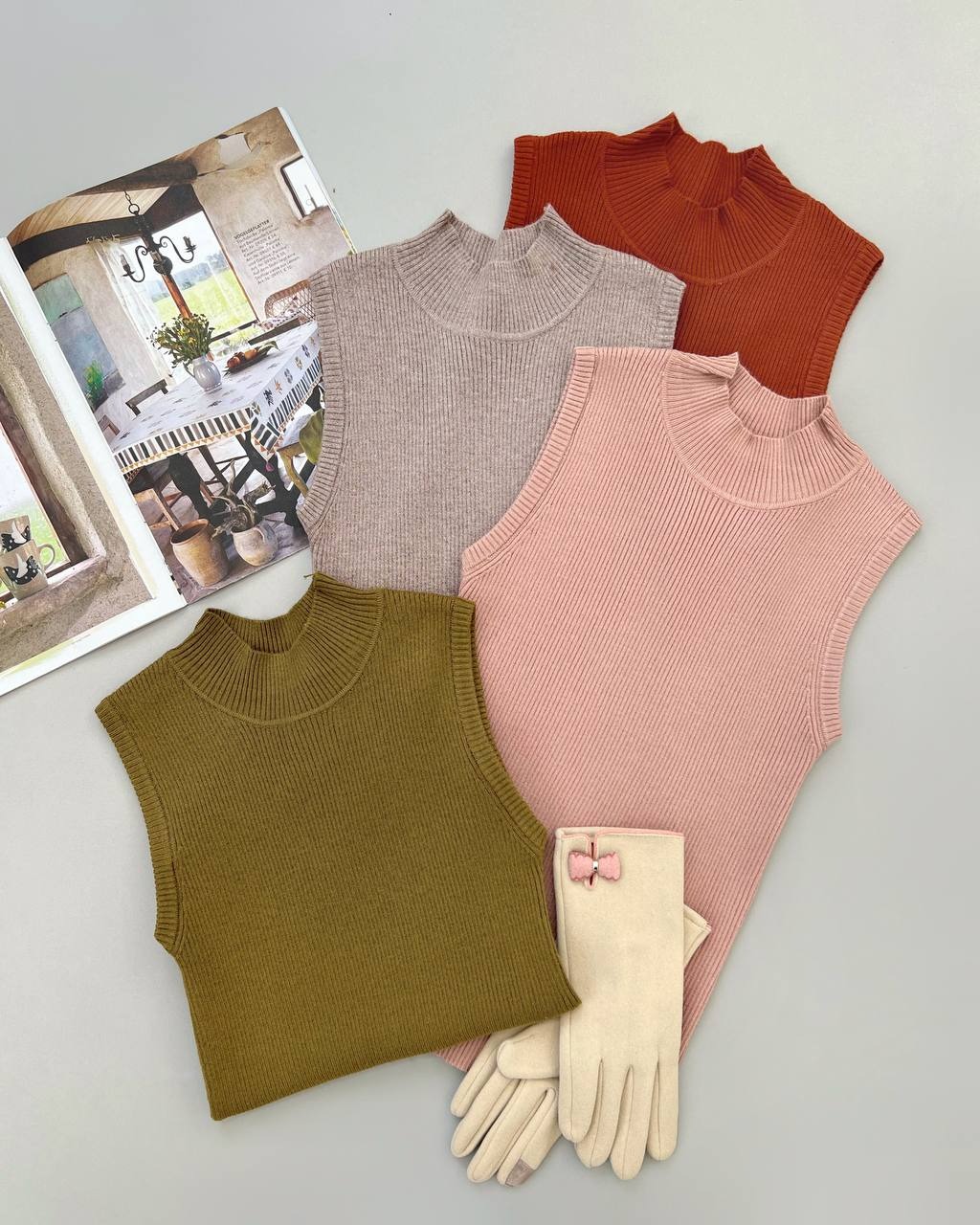 تاپ بافت گپ کبریتی یقه ایستاده کد 4092