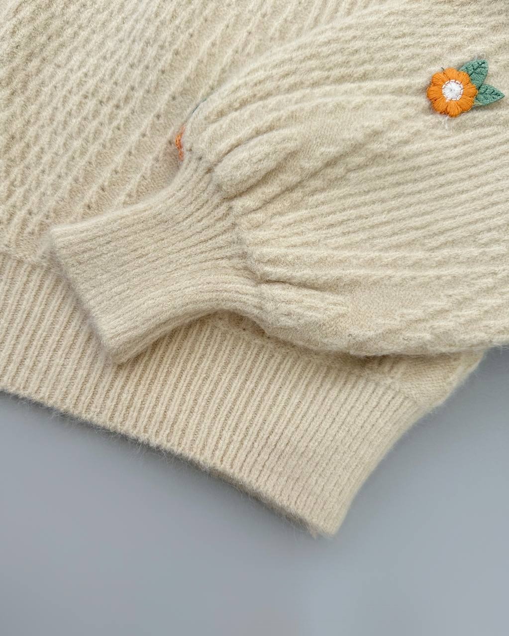 پلیور بافت آستین پف کد 4098