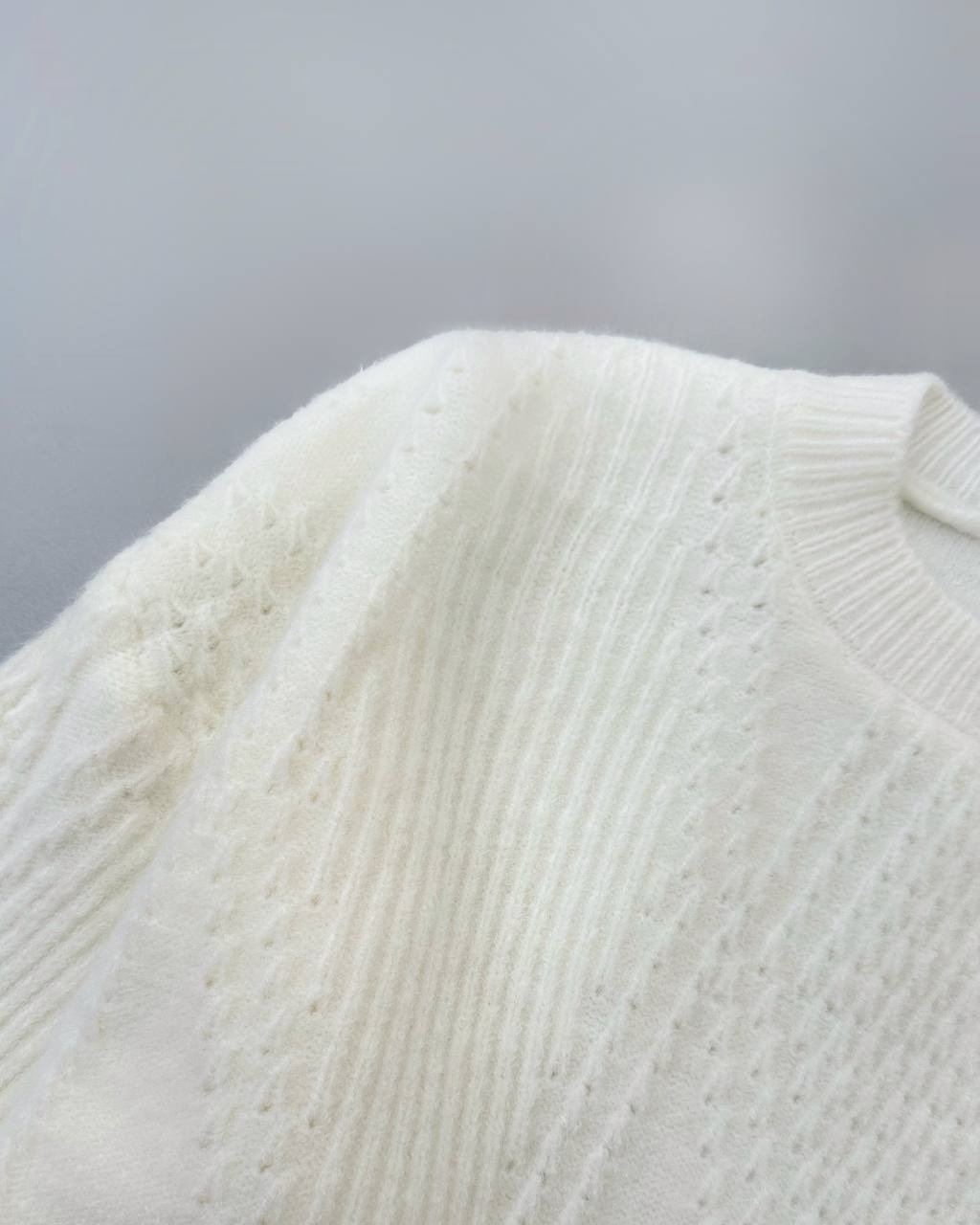 پلیور بافت آستین پف کد 4098