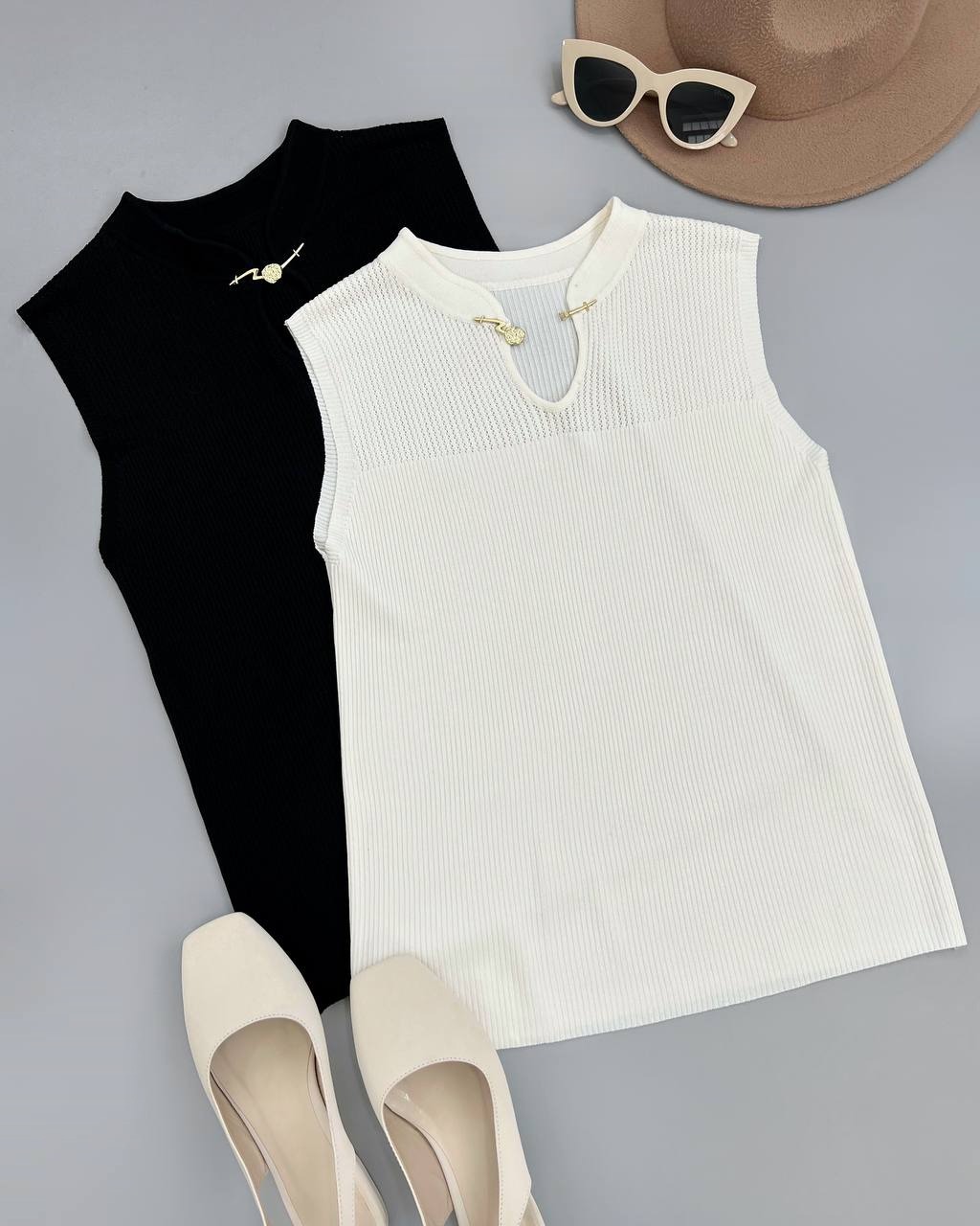 تاپ بافت کبریتی دو رنگ کد 4099