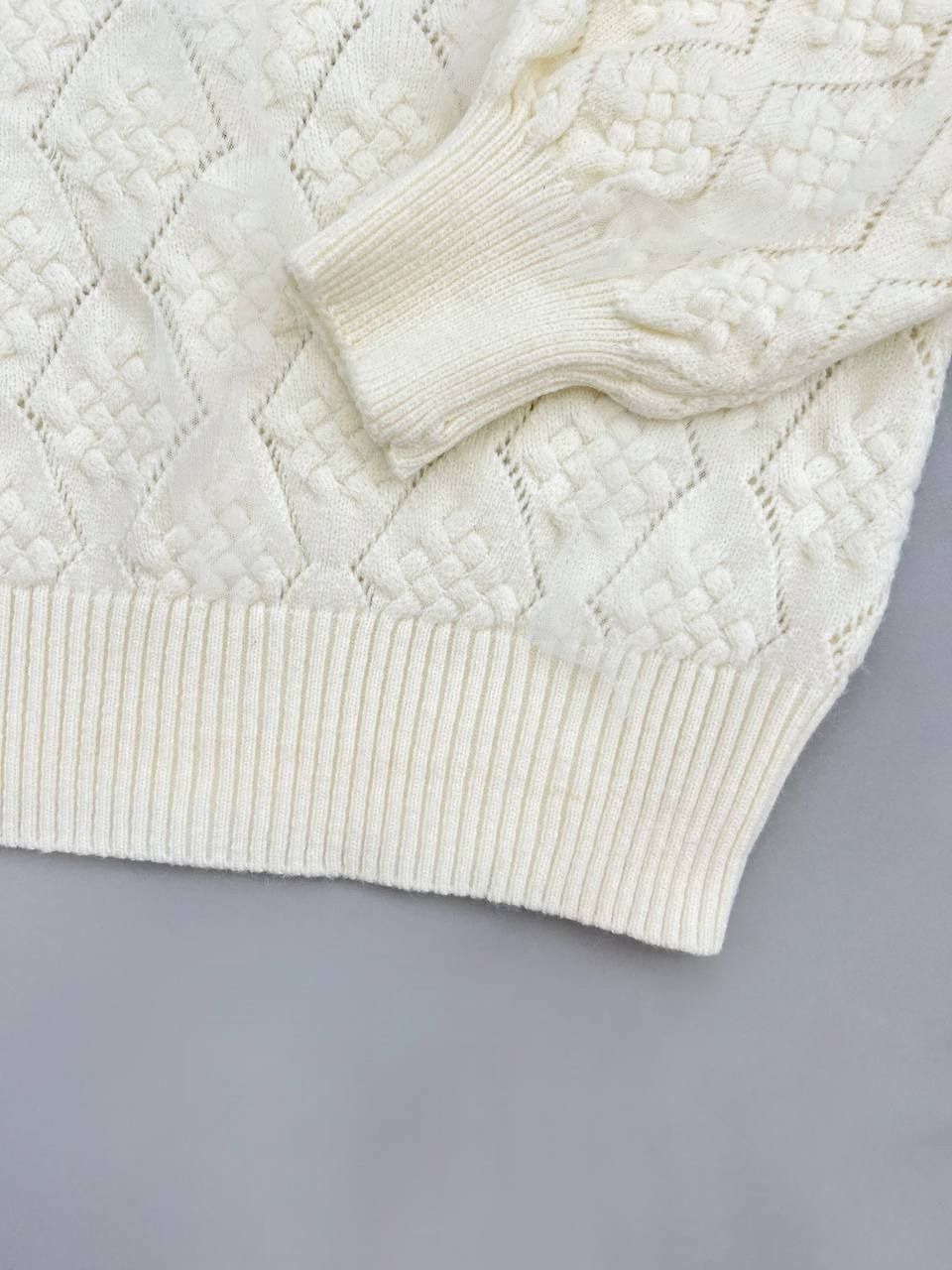 پلیور بافت گل برجسته توری کد 4100