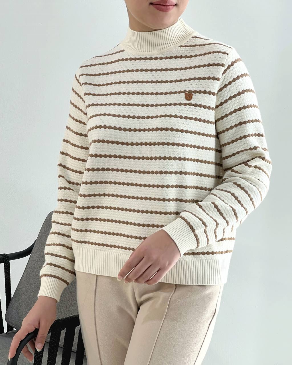 پلیور بافت راه راه طرح برجسته کد 4101