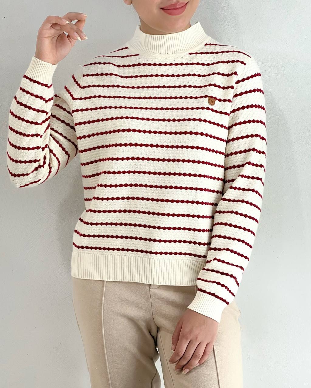 پلیور بافت راه راه طرح برجسته کد 4101