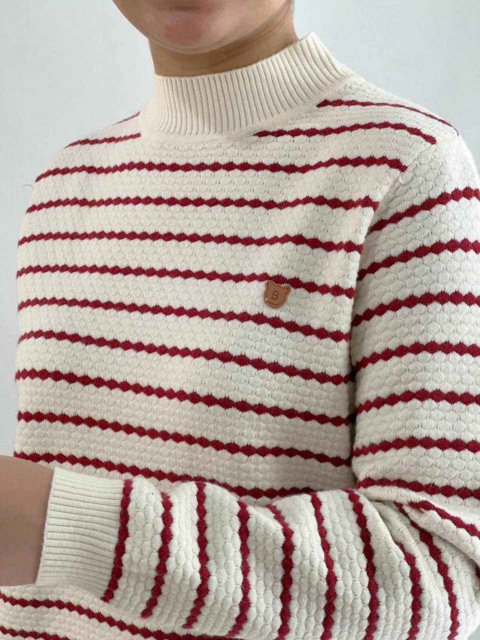 پلیور بافت راه راه طرح برجسته کد 4101