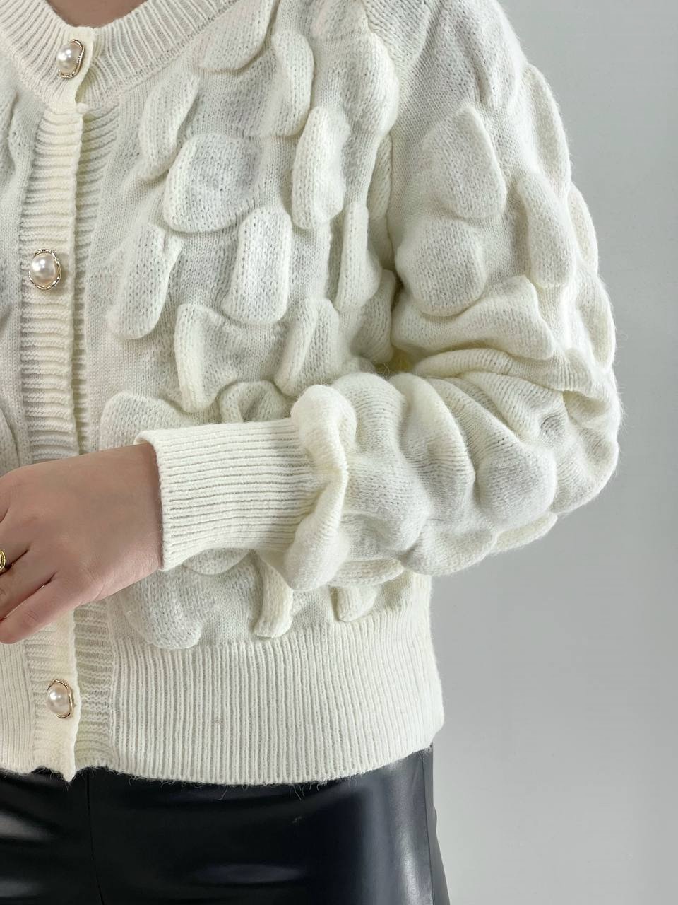 ژاکت بافت پفی کد 4105