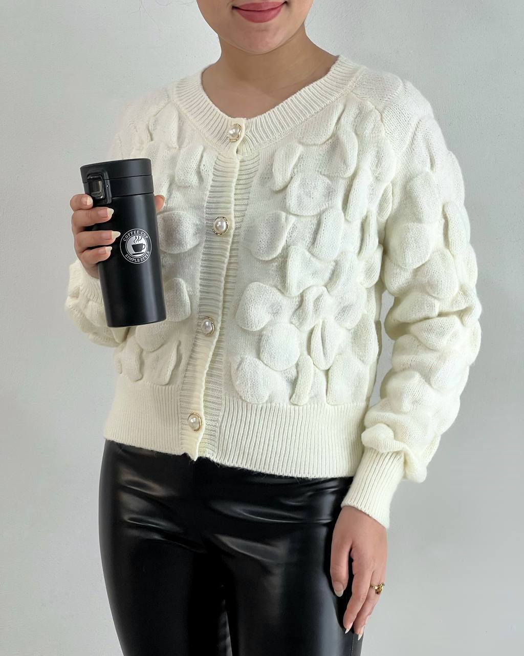 ژاکت بافت پفی کد 4105