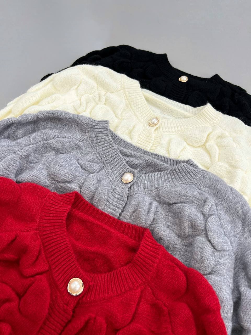 ژاکت بافت پفی کد 4105