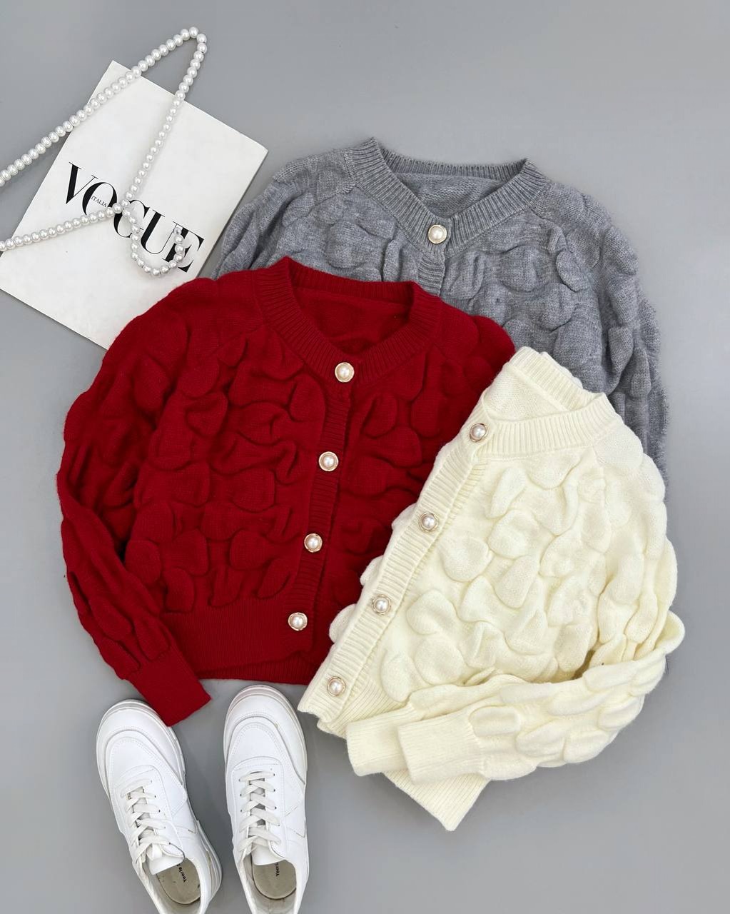 ژاکت بافت پفی کد 4105