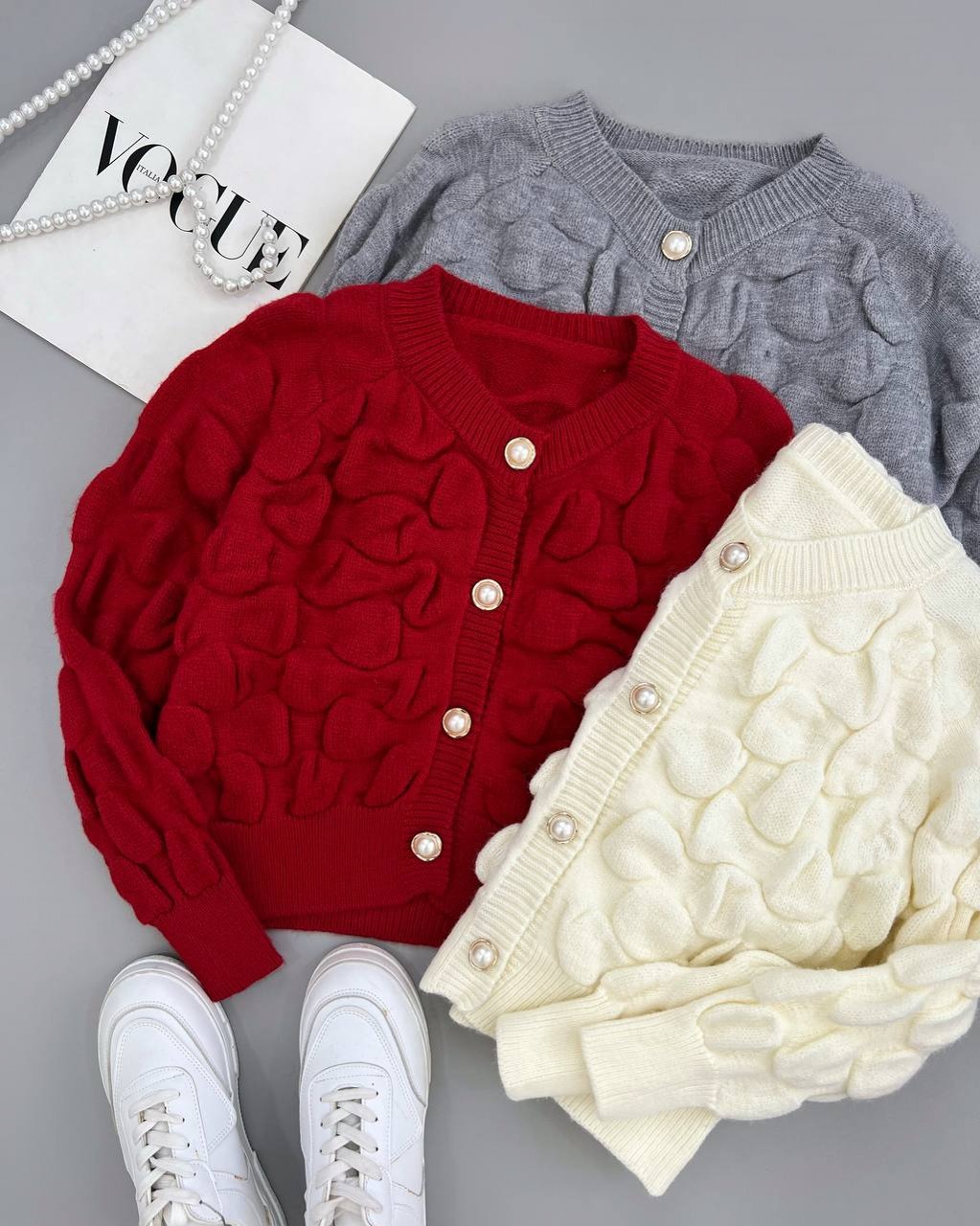 ژاکت بافت پفی کد 4105