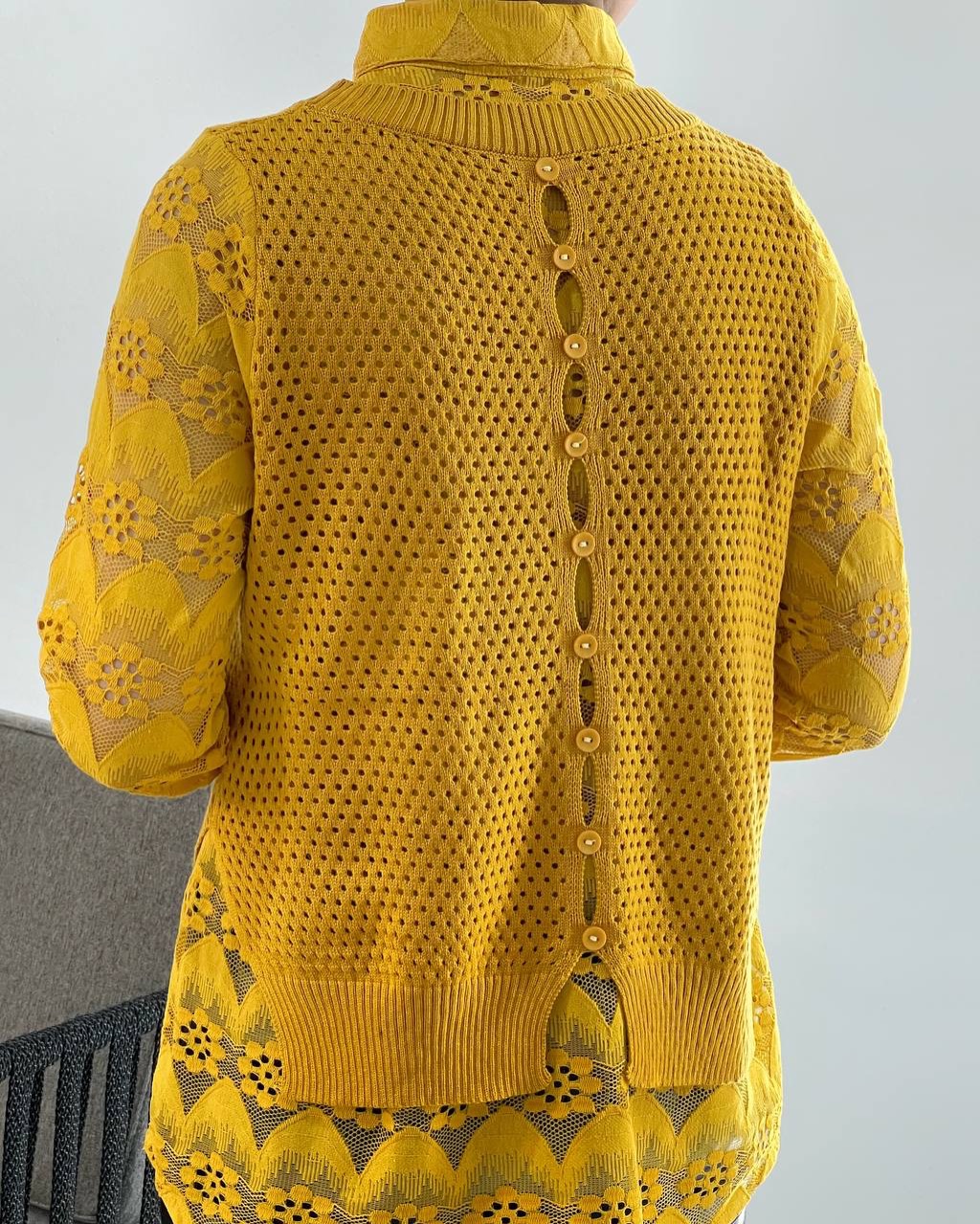 شومیز ترکیبی بافت+گیپور کد 4107