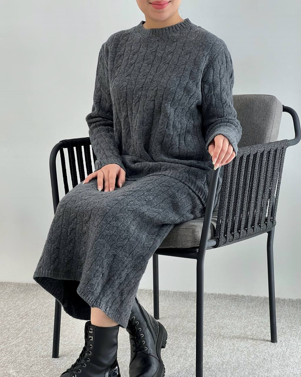 ست پلیور و دامن بافت کد 4109