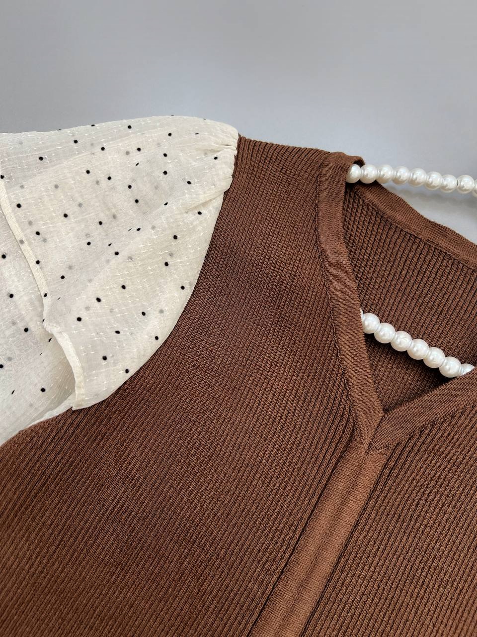 پلیور بافت آستین مچی گره ای کد 4112