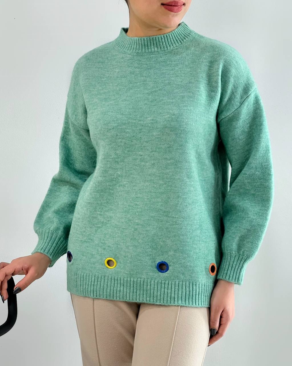 پلیور بافت آستین پف پنج رنگ کد 4113