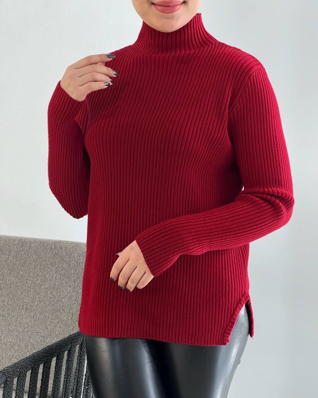 پلیور بافت کبریتی گِرَم بالا کد 4115