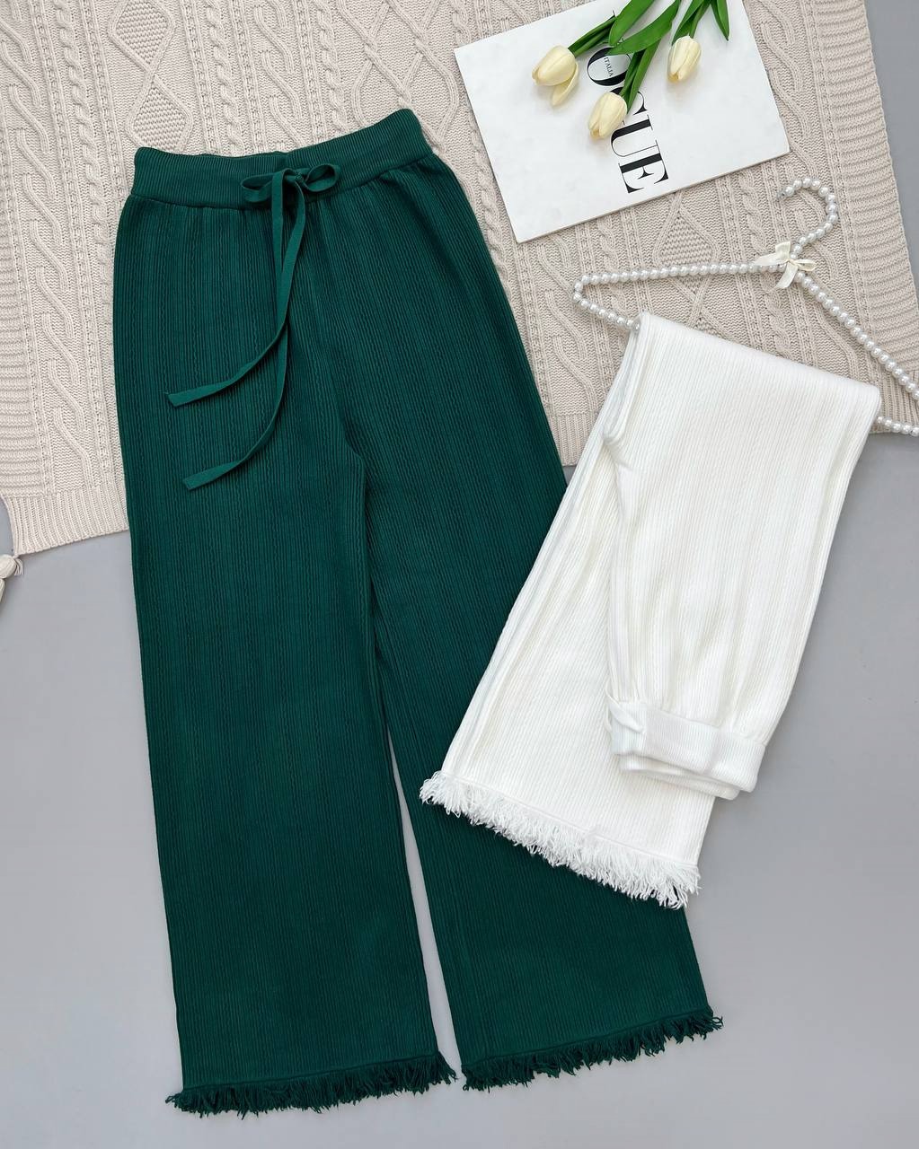 شلوار بافت نیم بگ کد کد 4117