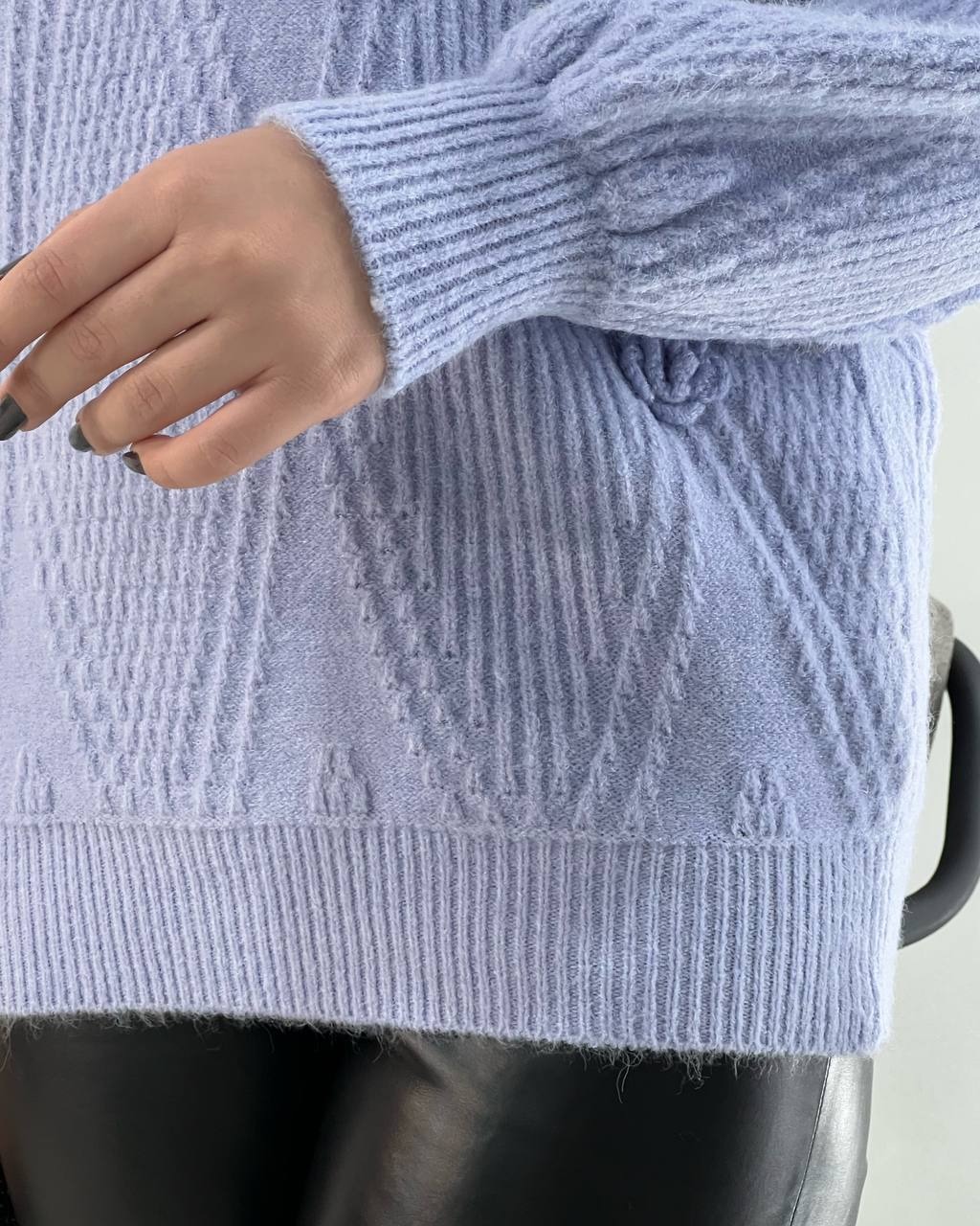 پلیور بافت گل برجسته آستین مچی کد 4120