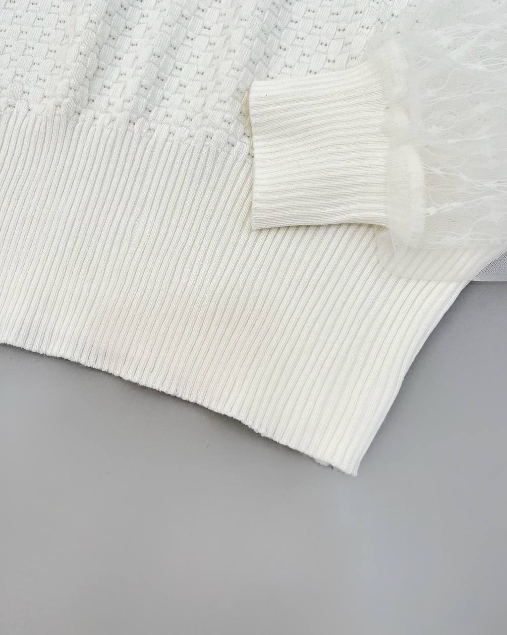 پلیور بافت آستین تور و گیپور کد 4125