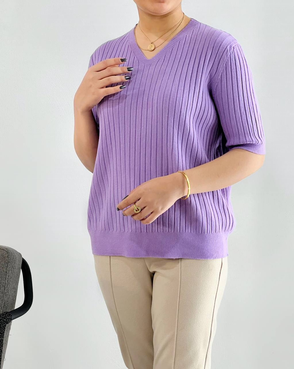 بلوز بافت یقه هفت کد 4126