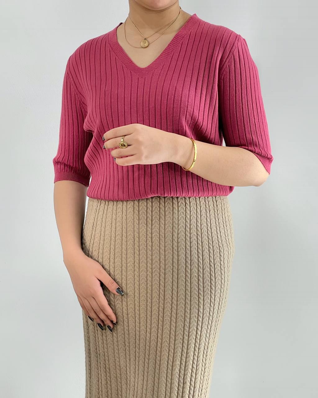 بلوز بافت یقه هفت کد 4126